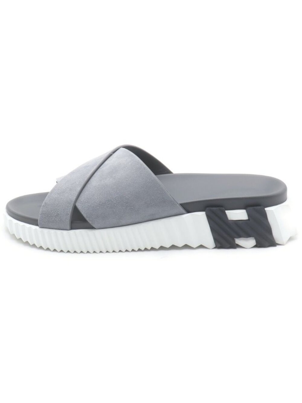 Hermes Infrastructure Suede Sandals Gray